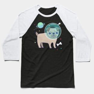 Astronaut Bulldog Space Funny Dog Baseball T-Shirt